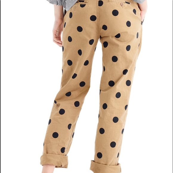 J.Crew Petite Boyfriend Polka Dot Chino Pants - Picture 2 of 7